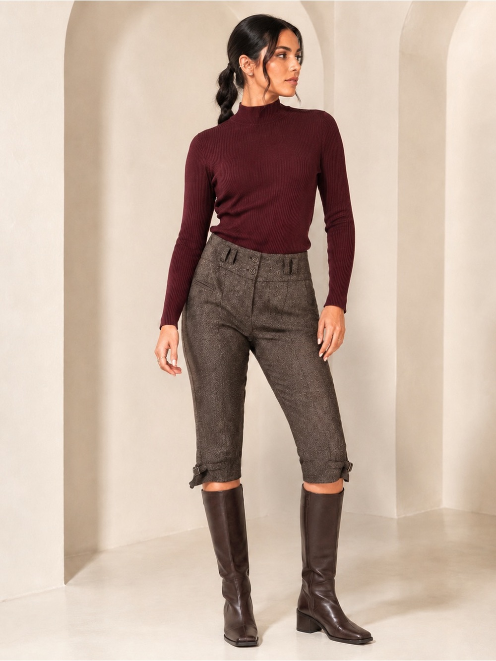 Jean Paul Berlin Vintage Tweed Equestrian Breeches Culottes Sz 6
